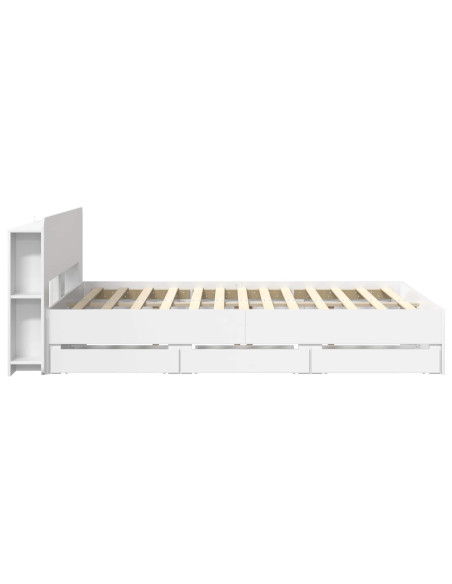 Telaio del letto con storage con testiera Bianco 150 x 200 cm