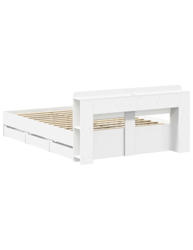 Telaio del letto con storage con testiera Bianco 150 x 200 cm