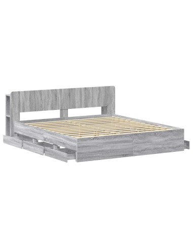 Telaio del letto con storage Sonoma grigio 180 x 200 cm