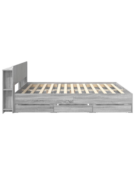Telaio del letto con storage Sonoma grigio 180 x 200 cm