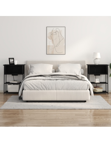 Armadio da Notte Rovere Nero 55 x 31 x 76 cm Legno multistrato
