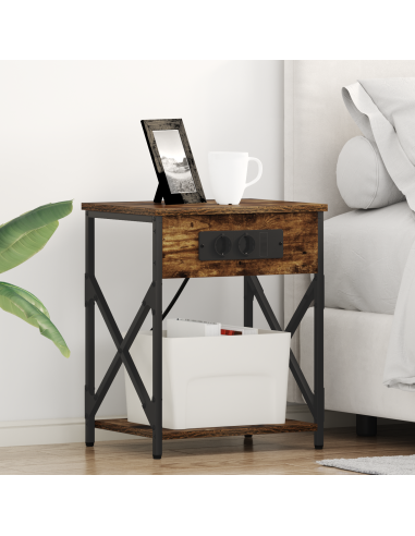 Armadio da Notte 2 pcs Rovere fumé 41 x 31 x 51 cm