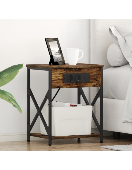 Armadio da Notte 2 pcs Rovere fumé 41 x 31 x 51 cm