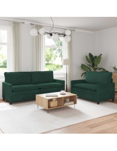 Set di divani 2 pcs Verde scuro Velluto