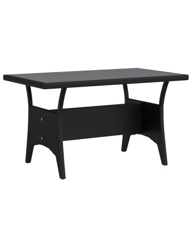 Set da pranzo per esterni 5 pcs Nero polyrattan