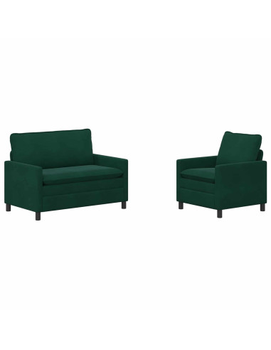 Set di divani 2 pcs Verde scuro Velluto