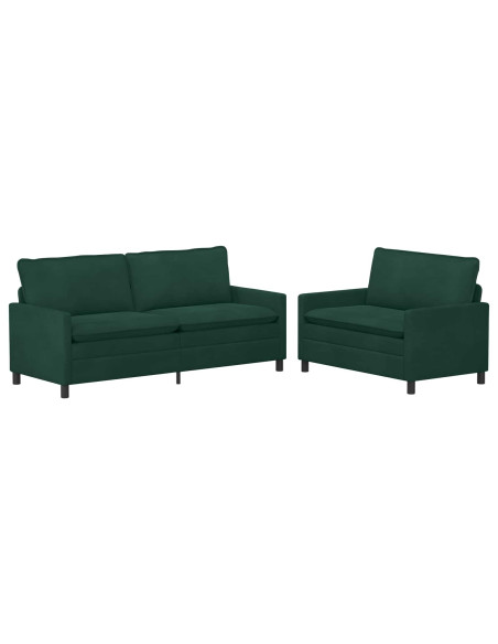 Set di divani 2 pcs Verde scuro Velluto
