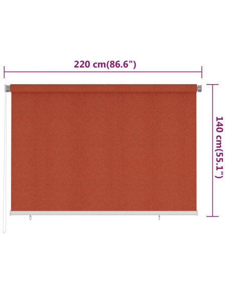 Tenda a Rullo per Esterni 220x140 cm Terracotta HDPE