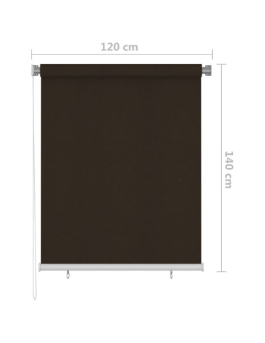 Tenda a Rullo per Esterni 120x140 cm Marrone