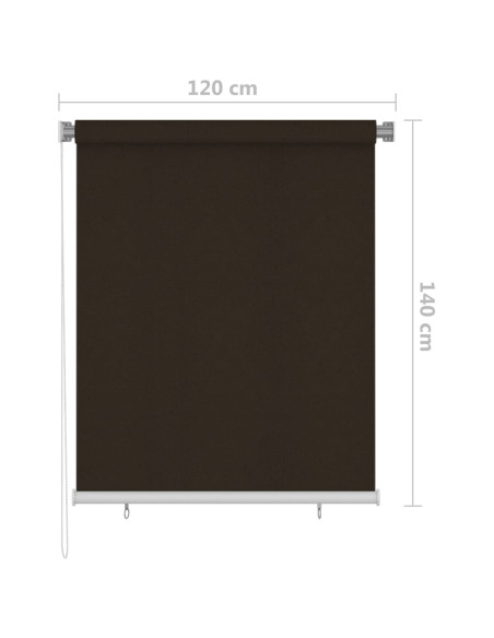 Tenda a Rullo per Esterni 120x140 cm Marrone