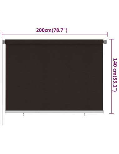 Tenda a Rullo per Esterni 200x140 cm Marrone HDPE