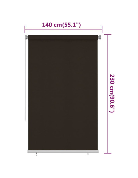 Tenda a Rullo per Esterni 140x230 cm Marrone HDPE