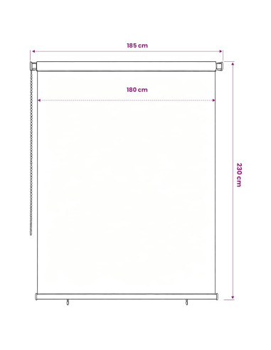 Tenda a Rullo per Esterni 180x230 cm Marrone
