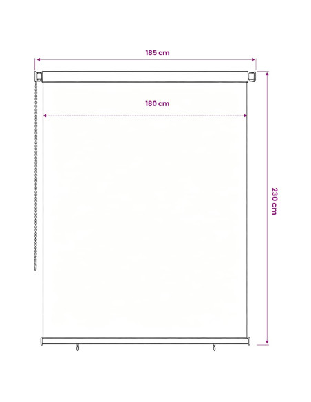 Tenda a Rullo per Esterni 180x230 cm Marrone