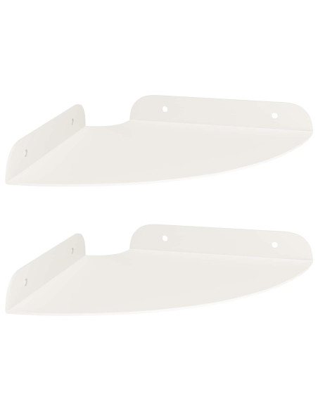 Mensola sospesa con lo scaffale 2 pcs Bianco 18 x 18 x 2 cm