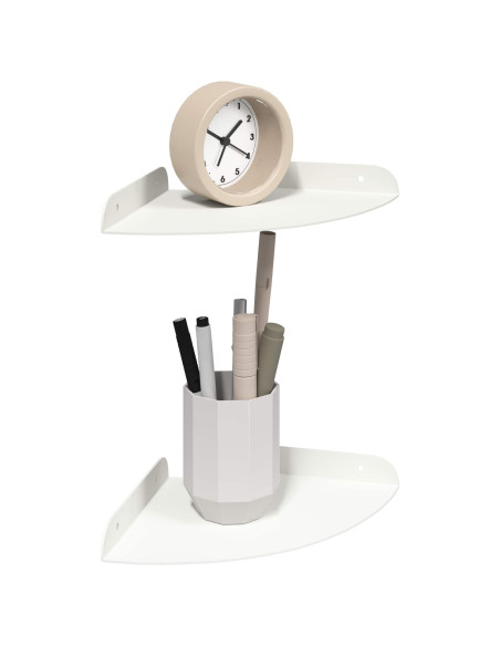 Mensola sospesa con lo scaffale 2 pcs Bianco 18 x 18 x 2 cm