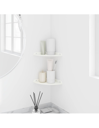 Mensola sospesa con lo scaffale 2 pcs Bianco 18 x 18 x 2 cm