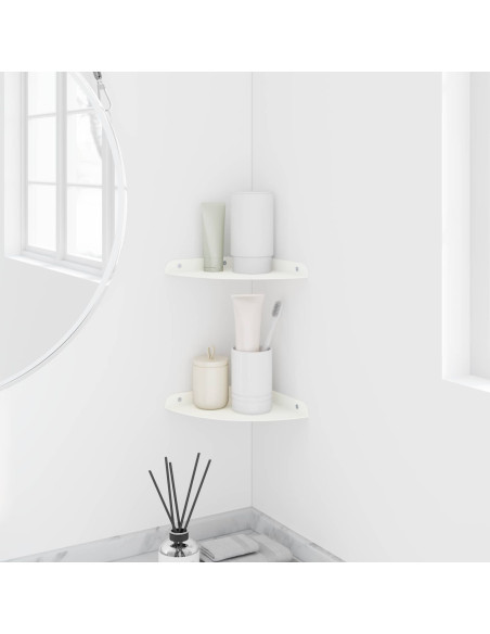 Mensola sospesa con lo scaffale 2 pcs Bianco 18 x 18 x 2 cm