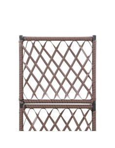 Letto Rialzato Traliccio 1 Vaso 30x30x107cm Polyrattan Marrone
