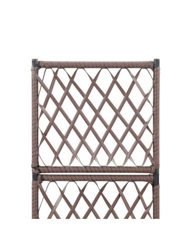 Letto Rialzato Traliccio 1 Vaso 30x30x107cm Polyrattan Marrone