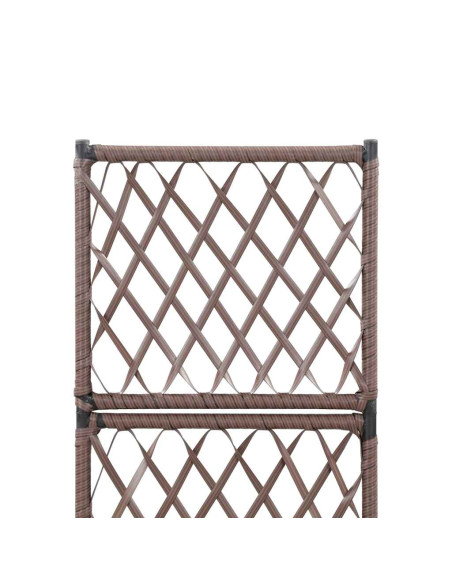 Letto Rialzato Traliccio 1 Vaso 30x30x107cm Polyrattan Marrone
