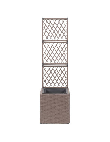 Letto Rialzato Traliccio 1 Vaso 30x30x107cm Polyrattan Marrone