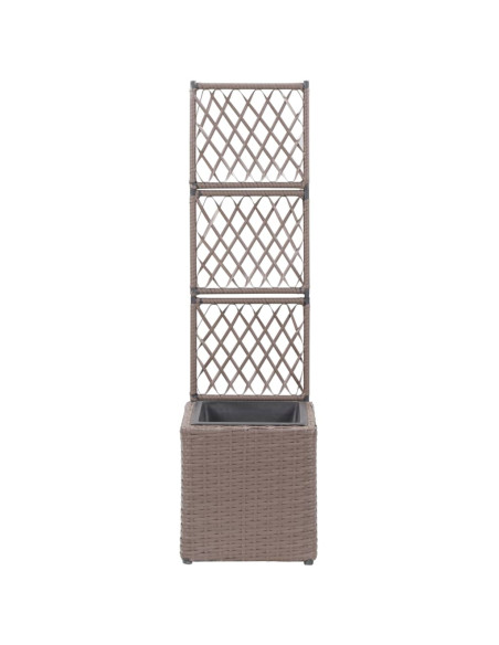 Letto Rialzato Traliccio 1 Vaso 30x30x107cm Polyrattan Marrone
