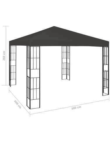 Gazebo 3x3 m Antracite