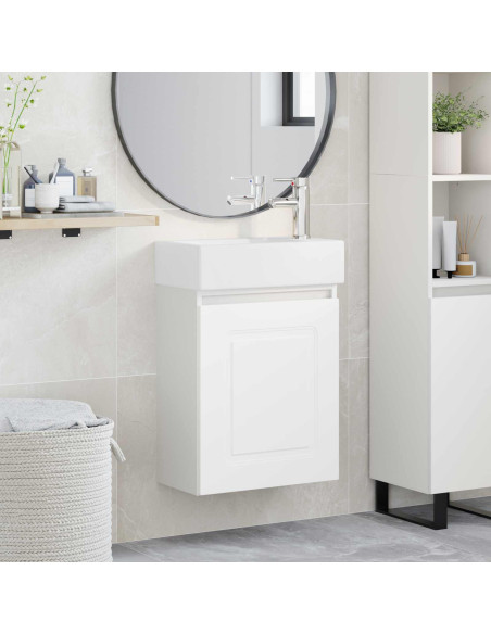 Mobile bagno con rubinetto Bianco 45,5 x 22,5 x 84 cm