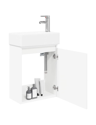 Mobile bagno con rubinetto Bianco 45,5 x 22,5 x 84 cm