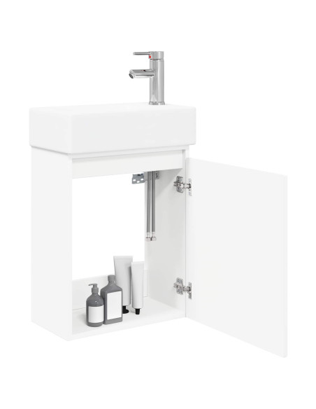 Mobile bagno con rubinetto Bianco 45,5 x 22,5 x 84 cm