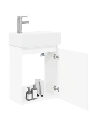 Mobile bagno con rubinetto Bianco 45,5 x 22,5 x 84 cm
