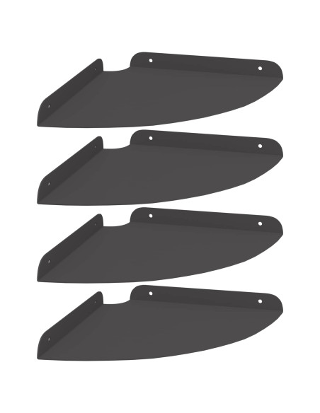 Mensola sospesa con lo scaffale 4 pcs Nero 24 x 24 x 2 cm