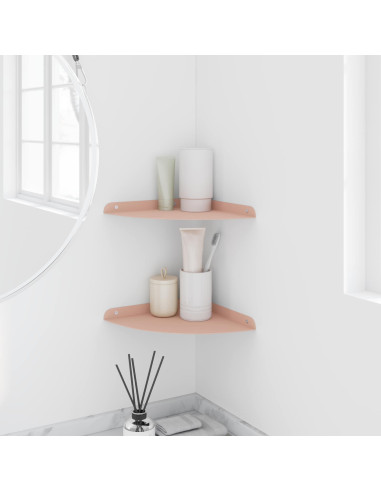 Mensola sospesa con lo scaffale 2 pcs Rosa 24 x 24 x 2 cm