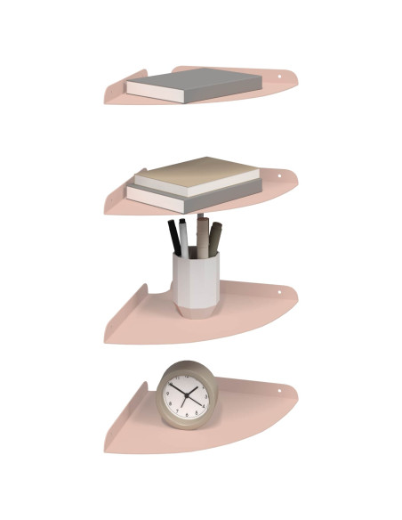 Mensola sospesa con lo scaffale 4 pcs Rosa 24 x 24 x 2 cm