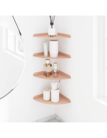 Mensola sospesa con lo scaffale 4 pcs Rosa 24 x 24 x 2 cm