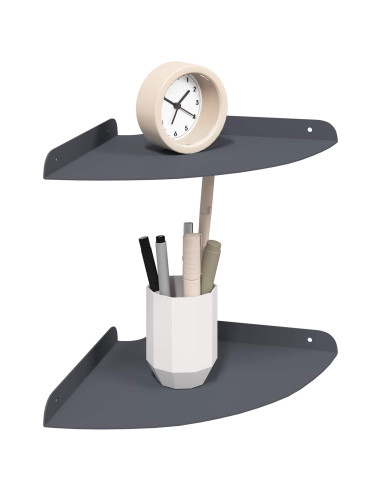 Mensola sospesa con lo scaffale 2 pcs Antracite 24 x 24 x 2 cm