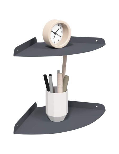 Mensola sospesa con lo scaffale 2 pcs Antracite 24 x 24 x 2 cm