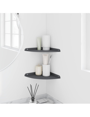 Mensola sospesa con lo scaffale 2 pcs Antracite 24 x 24 x 2 cm