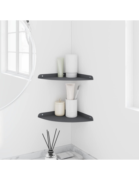 Mensola sospesa con lo scaffale 2 pcs Antracite 24 x 24 x 2 cm