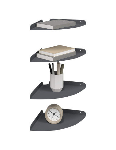 Mensola sospesa 4 pcs Antracite 24 x 24 x 2,3 cm