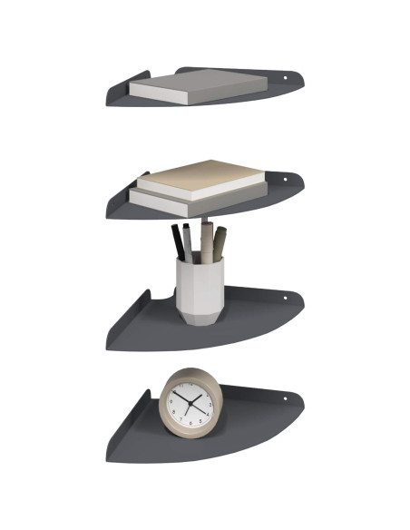 Mensola sospesa 4 pcs Antracite 24 x 24 x 2,3 cm