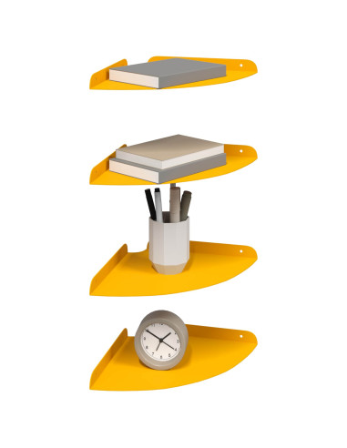 Mensola sospesa 4 pcs Giallo senape 24 x 24 x 2 cm