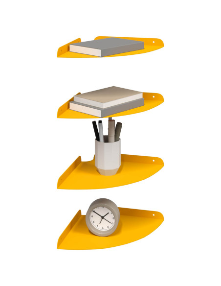 Mensola sospesa 4 pcs Giallo senape 24 x 24 x 2 cm