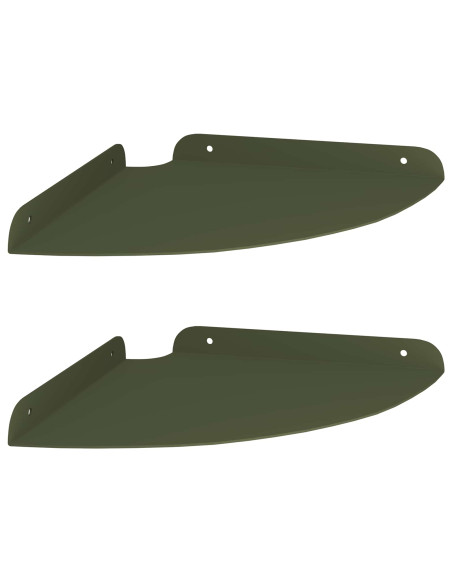 Mensola sospesa 2 pcs Verde oliva 24 x 24 x 2 cm