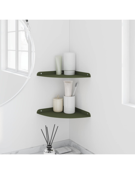 Mensola sospesa 2 pcs Verde oliva 24 x 24 x 2 cm