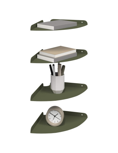 Mensola sospesa 4 pcs Verde oliva 24 x 24 x 2 cm