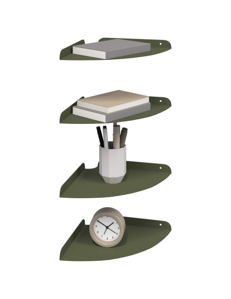 Mensola sospesa 4 pcs Verde oliva 24 x 24 x 2 cm