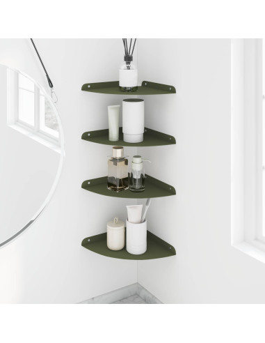 Mensola sospesa 4 pcs Verde oliva 24 x 24 x 2 cm