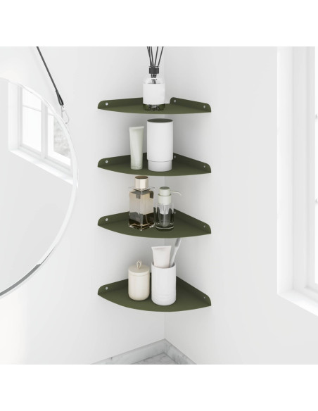 Mensola sospesa 4 pcs Verde oliva 24 x 24 x 2 cm